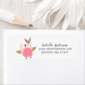 トライバルフクロウ野生ワンベビーシャワー住所 シール (インサイチュ)