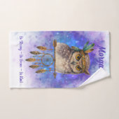 トライバルフクロウ – 強く、勇敢で、優しいスポーツをする ハンドタオル (ハンドタオル)