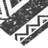 トライバルブラアステカックグリッターホワイトジオメトリシェイプ ショートテーブルランナー (コーナー)