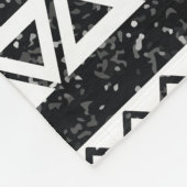 トライバルブラアステカックグリッターホワイトジオメトリシェイプ フリースブランケット (角)