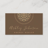 トライバルブラウンマンダラ瞑想エネルギーヒーリング 名刺 (正面)