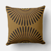 トライバルブラウン中心の羽毛のようなファン クッション (裏面)