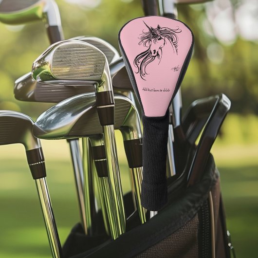 トライバルブラックインクユニコーン ゴルフヘッドカバー