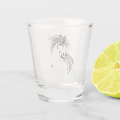 トライバルブラックインクユニコーン ショットグラス (裏面)