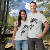 トライバルブラックインクユニコーン Tシャツ