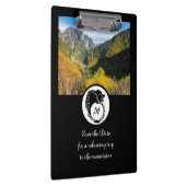 トライバルブラックウルフシルエットローレルモノグラム写真 クリップボード (右)