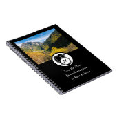 トライバルブラックウルフシルエットローレルモノグラム写真 ノートブック (右側)