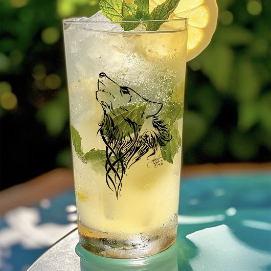 トライバルブラックウルフハウル タンブラーグラス