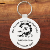 トライバルブラックスコーピオンモノグラム連絡ホーム情報K キーホルダー (正面)