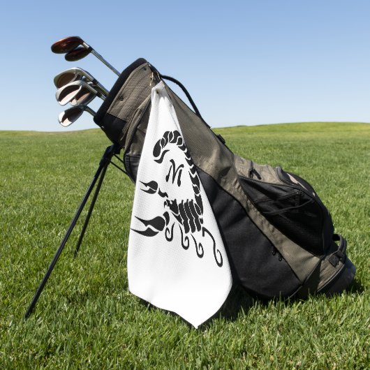 トライバルブラックスコーピオンモノグラム ゴルフタオル (グリーン)