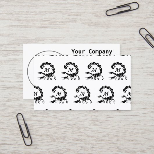 トライバルブラックスコーピオンモノグラム 名刺 (正面/裏面インサイチュ)