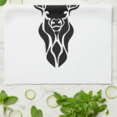 トライバルブラックスタグシルエットモノグラム キッチンタオル (折り畳み)