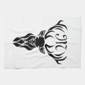 トライバルブラックスタグシルエットモノグラム キッチンタオル (横)