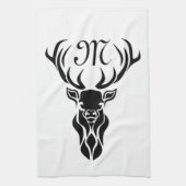 トライバルブラックスタグシルエットモノグラム キッチンタオル (縦)