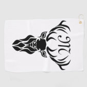 トライバルブラックスタグシルエットモノグラム ゴルフタオル (横)