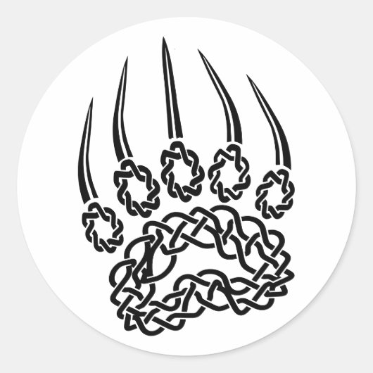 トライバルブラックベアーポー ラウンドシール (正面)