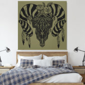 トライバルブルスカル キャンバスプリント (インサイチュ (寝室))