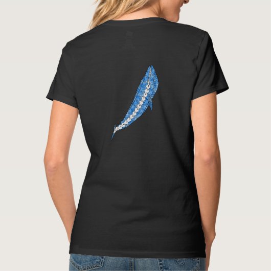 トライバルブルークジラ Tシャツ (裏面)