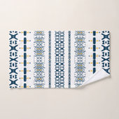 トライバルブルーホワイトマッドクロス バスタオルセット (ハンドタオル)