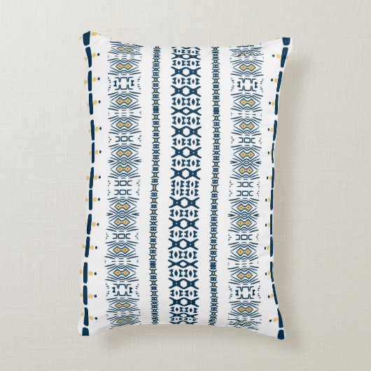 トライバルブルーホワイトムードクロス アクセントクッション (裏面(縦))