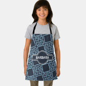 トライバルブルー白パタミニマルーン エプロン (インサイチュ)
