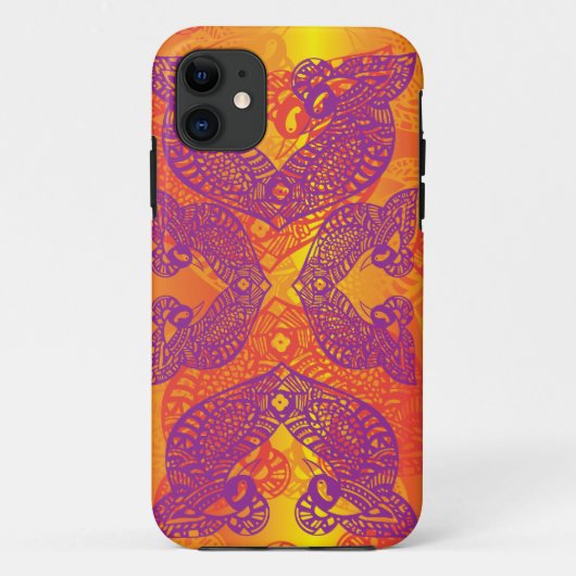 トライバルヘンナバードタトゥー Case-Mate iPhoneケース (裏面)