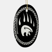 トライバルベアアートオーナメントカスタムベアーキープサケ セラミックオーナメント (右)