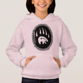 トライバルベアアートキッズフード付きスウェットシャツベアークローキッズフード付きスウェットシャツ (正面)