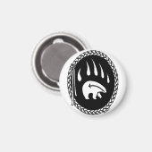 トライバルベアアート冷蔵庫用マグネット野生動物アートギフト マグネット (正面/裏面)