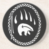 トライバルベアアート飲み物用コースター先住民ベアーコースター コースター (正面)