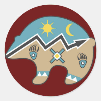 トライバルベアデザイン ラウンドシール