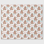 トライバルベアハッピーバースデー ラッピングペーパー (フラット)