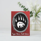 トライバルベアークローハガキカスタム先住民はがき ポストカード (スタンド正面)