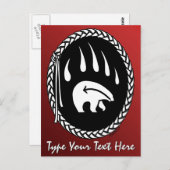 トライバルベアークローハガキカスタム先住民はがき ポストカード (正面/裏面)