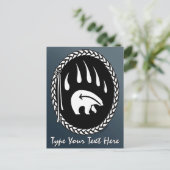 トライバルベアークローハガキカスタム先住民はがき ポストカード (スタンド正面)