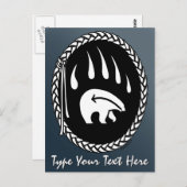 トライバルベアークローハガキカスタム先住民はがき ポストカード (正面/裏面)