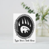 トライバルベアークローハガキカスタム先住民はがき ポストカード (スタンド正面)