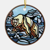 トライバルベアーツオーナメントベアーキープサクベアーギフト セラミックオーナメント (正面)