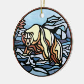 トライバルベアーツオーナメントベアーキープサクベアーギフト セラミックオーナメント (左)