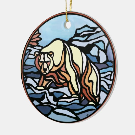 トライバルベアーツオーナメントベアーキープサクベアーギフト セラミックオーナメント (左)