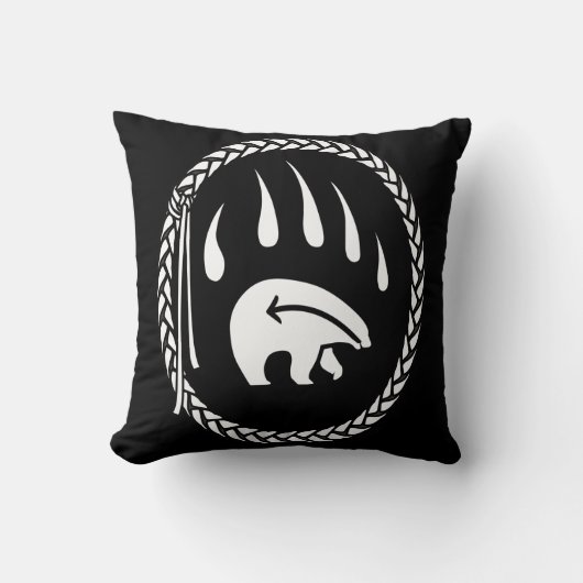 トライバルベアーツピローFirst Nations Bears Pillow クッション (正面)