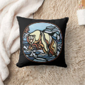 トライバルベアーツピローFirst Nations Bears Pillow クッション (ブランケット)