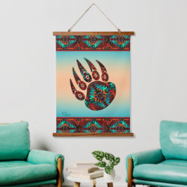 トライバルベアープウッドトップウォールタペストリー 吊り下げ型タペストリー