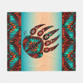 トライバルベアーポーフリースブランケット フリースブランケット (正面(横))