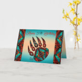 トライバルベアーポー誕生日カード カード (黄色い花)