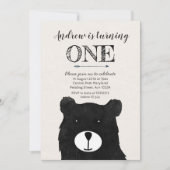 トライバルベアー誕生日の招待状 招待状 (正面)