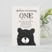 トライバルベアー誕生日の招待状 招待状 (スタンド正面)