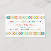 トライバルベビーシャワーおむつラッフルチケット/ゲーム エンクロージャーカード (裏面)