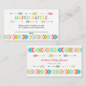 トライバルベビーシャワーおむつラッフルチケット/ゲーム エンクロージャーカード (正面/裏面)