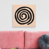 トライバルペトログリフスパイラル古代初期の芸術 キャンバスプリント (インサイチュ (リビング))